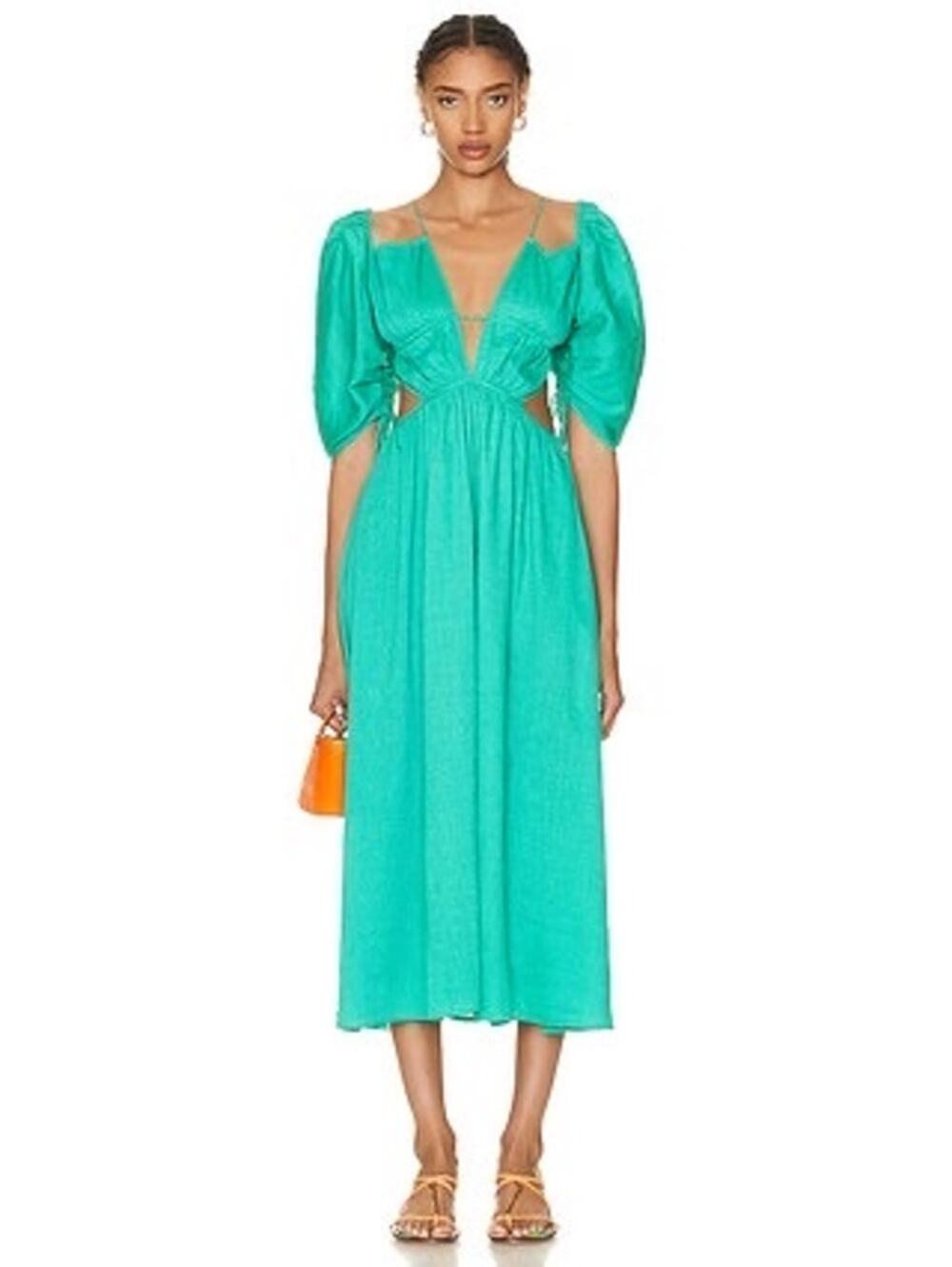 Cult Gaia Erba Charlize Emerald Green Cut Out Midi Dress Women’s XS